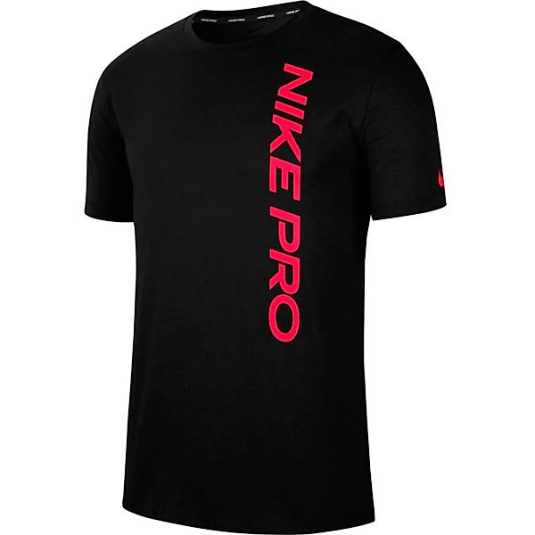 Nike Pro Burnout Kurzärmeliges T-shirt S Black / Bright Crimson günstig online kaufen