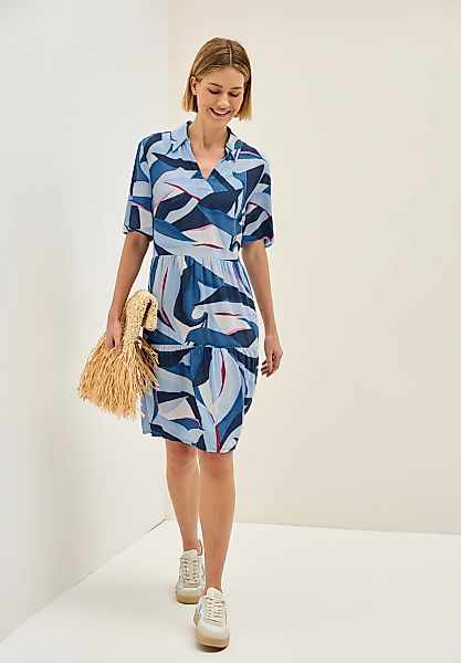 Cecil Volantkleid Ohne Taschen Sommerkleid mit grafischem Muster, V-Ausschn günstig online kaufen