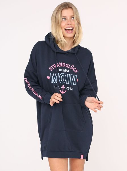 Zwillingsherz Sweatkleid ""Strandglück"" Kängurutasche mit Stickerei vorne günstig online kaufen