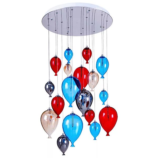 SPOT Light Pendelleuchte Balloon silber multicolor H/D: ca. 160x60 cm null günstig online kaufen