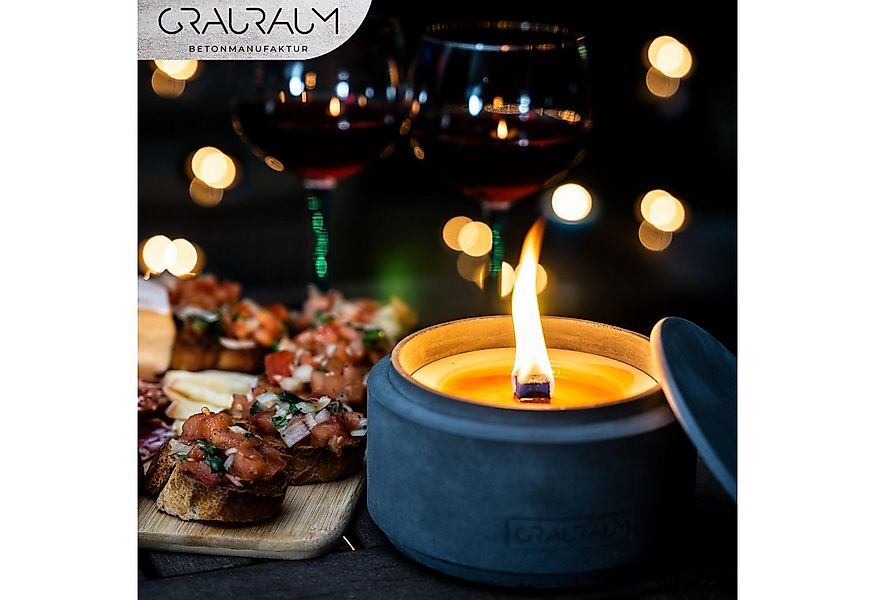 GRAURAUM Outdoorkerze Otto - Kerzenfresser mit Dauerdocht Tischfeuer (15 x günstig online kaufen
