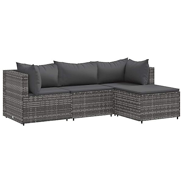 vidaXL Gartenlounge-Set 4-tlg. Garten-Lounge-Set mit Kissen günstig online kaufen