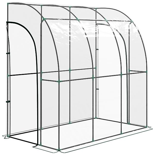 Outsunny Anlehn-Gewächshaus, Balkon-Gewächshaus, verstärkte PVC-Plane, Stah günstig online kaufen