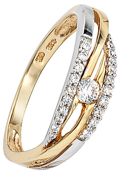 JOBO Goldring "Ring mit Zirkonia", 333 Gold bicolor günstig online kaufen
