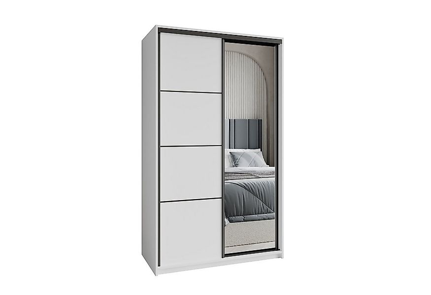 Masseno Schwebetürenschrank VARO Kleiderschrank mit Spiegel und Schubladen günstig online kaufen