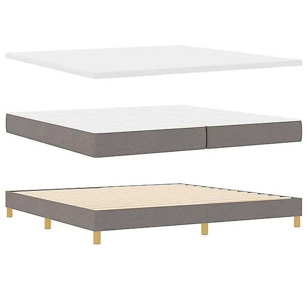 vidaXL Boxspringbett mit Matratze Taupe 200 x 200 cm Polyester 3341381 günstig online kaufen