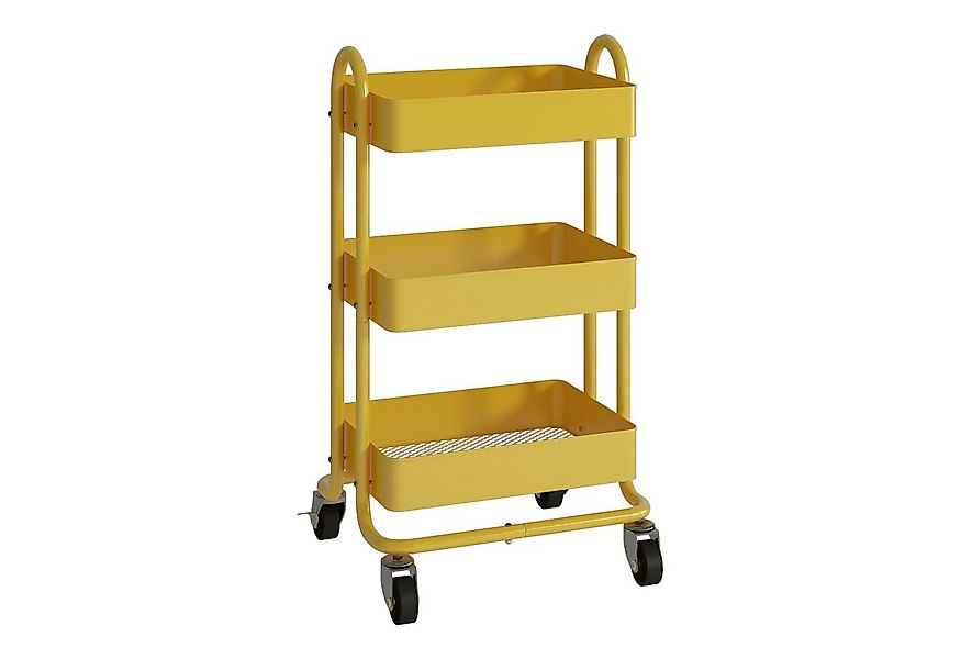en.casa Küchenwagen, »Pyhäntä« Stahl mit 3 Ebenen Gelb günstig online kaufen