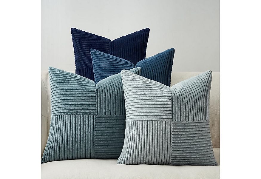 Topfinel Kissenbezug 40x40 4er set Kissenbezüge 50x50 Kordsamt mit Streifen günstig online kaufen