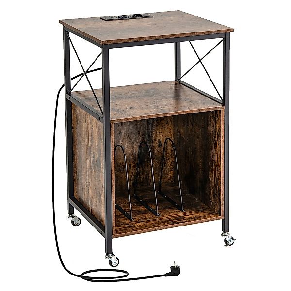 COSTWAY Nachttisch, Schallplattenständer mit integrierter Ladestation günstig online kaufen