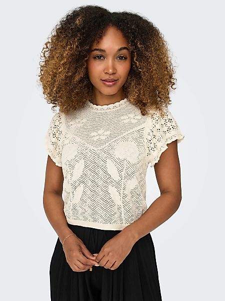 ONLY Kurzarmpullover "ONLESTRALLA S/S SHORT STRUCTOP KNT NOOS" günstig online kaufen