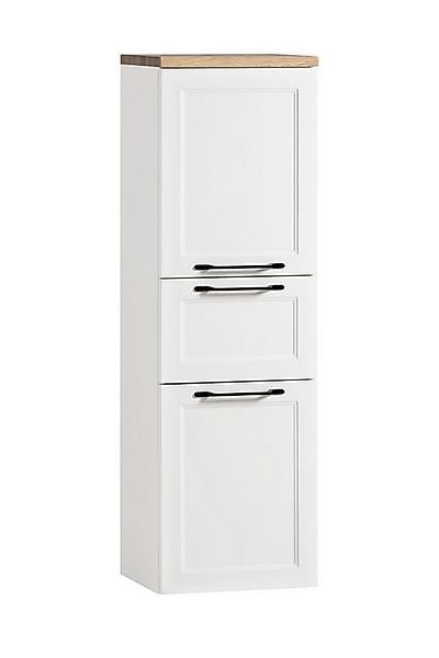 HELD MÖBEL Midischrank in weiß, Wotaneiche, MDF - 40x130x35cm (BxHxT) günstig online kaufen