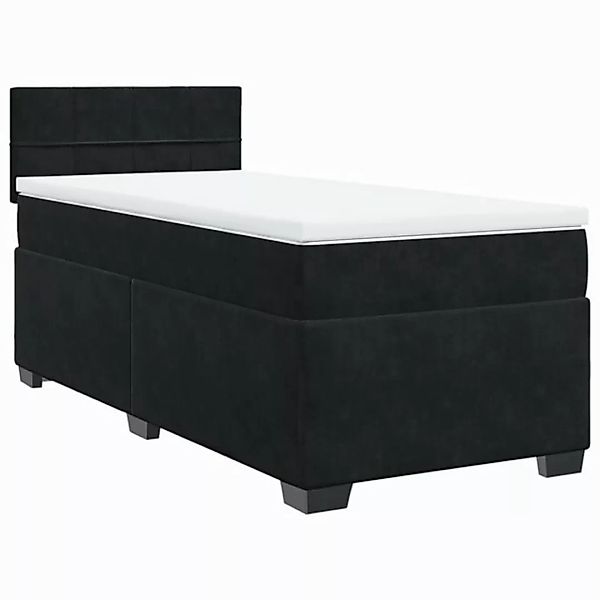 vidaXL Bett Boxspringbett mit Matratze Schwarz 90x200 cm Samt günstig online kaufen