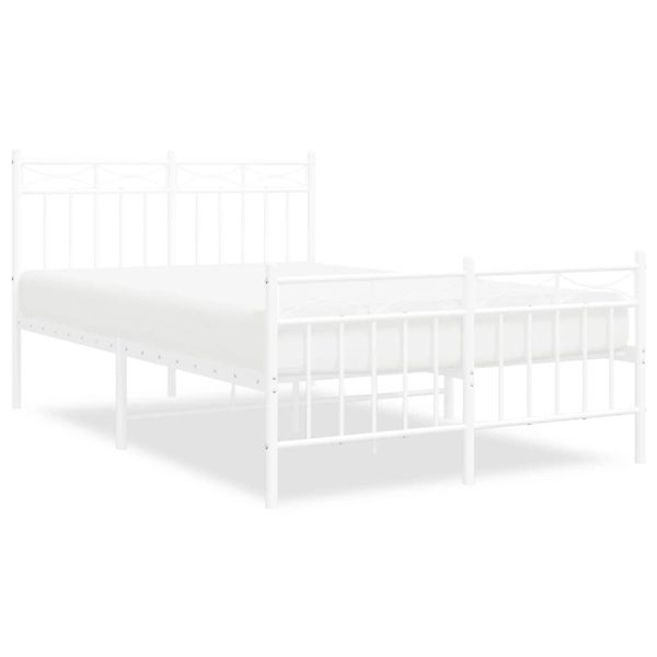 vidaXL Bettgestell mit Kopf- und Fußteil Metall Weiß 120x190 cm 373755 günstig online kaufen