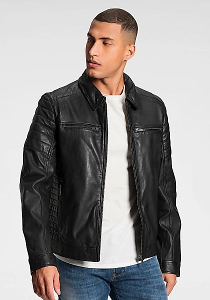Bruno Banani Lederjacke "William", aus Lammnappaleder, mit Reißverschlussta günstig online kaufen