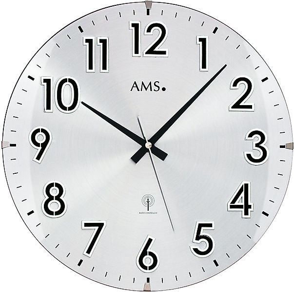 AMS Funkwanduhr F5973 (Quarzuhr,Holz,Wohnzimmer,Esszimmer,Küche,Arbeitszimm günstig online kaufen