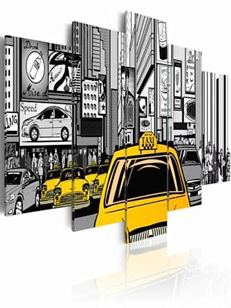 artgeist Wandbild Taxi aus dem Comic mehrfarbig Gr. 200 x 100 günstig online kaufen