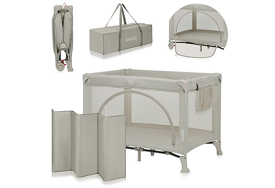 lionelo Baby-Reisebett LAURA, Kompakt/Bodeneinstieg/2 Matratzenhöhen/Rollen günstig online kaufen