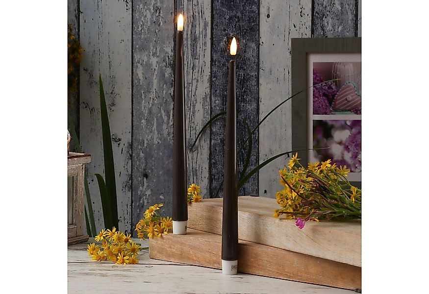 Deluxe Homeart LED-Kerze LED Stabkerzen ELLA Deluxe Lack Tafelkerze flacker günstig online kaufen