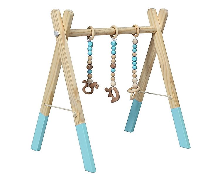 COSTWAY Baby Gym Spielbogen, mit 3 Kinderspielzeugen, klappbar, aus Holz günstig online kaufen