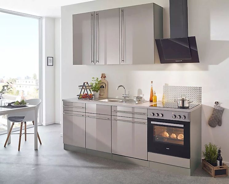 wiho Küchen Küchenzeile »Chicago«, mit E-Geräten, Breite 220 cm günstig online kaufen