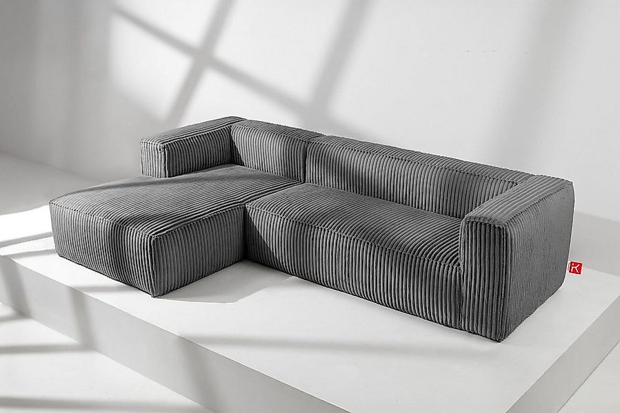 KONSIMO® Ecksofa Links Ecksofa FEROX, hergestellt in der EU,aus breitem Cor günstig online kaufen