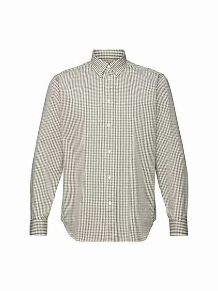 Esprit Langarmhemd Button-Down-Hemd mit Vichy-Muster, 100% Baumwolle günstig online kaufen