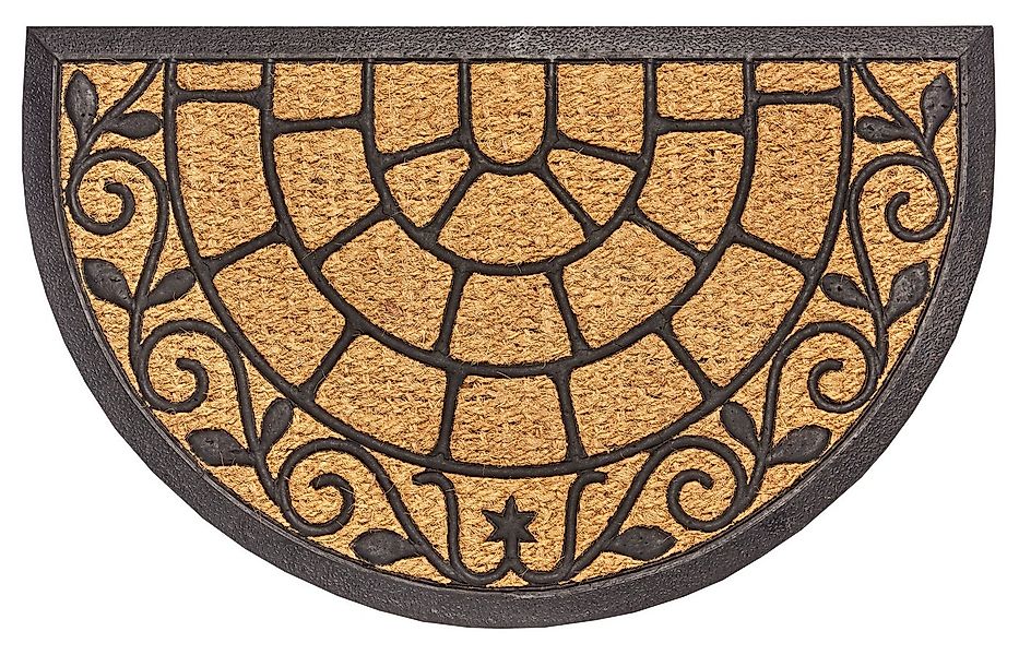 HANSE Home Fußmatte Kokos, Türmatte, halbrund, Höhe: 8 mm, Kokos, Gummi, Sc günstig online kaufen