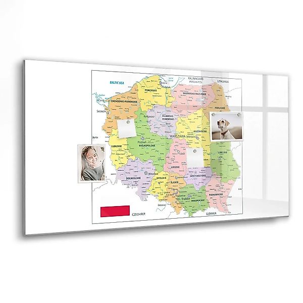 Tulup Magnettafel Beschreibbar Karte Von Polen 120x60 cm Magnettafel Küche günstig online kaufen