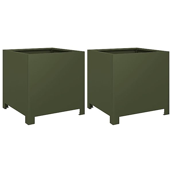 vidaXL Blumentopf Pflanzkübel 2 Stk. Olivgrün günstig online kaufen