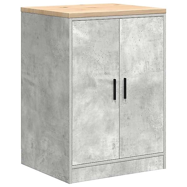 vidaXL Schrankmodule Garagen-Aufbewahrungsschrank Betongrau Massivholz Kief günstig online kaufen
