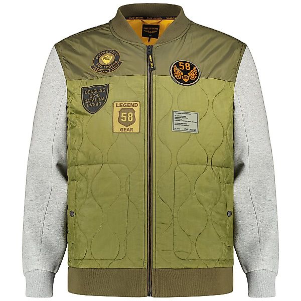 PME LEGEND Sweatjacke im Material-Mix Farbe oliv Größe: 4XL günstig online kaufen
