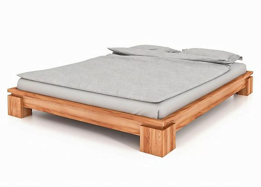 Natur24 Einzelbett Bett Tinci 3 niedrige Höhe 160x190 Kernbuche massiv ohne günstig online kaufen