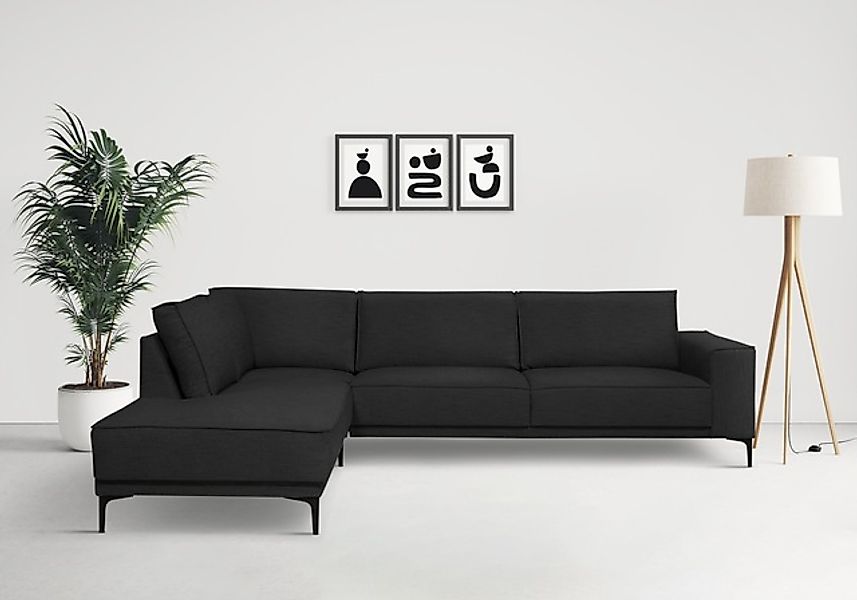 PLACES OF STYLE Ecksofa »Polsterecke Oland, Struktur, Flachgewebe, Luxus-Mi günstig online kaufen