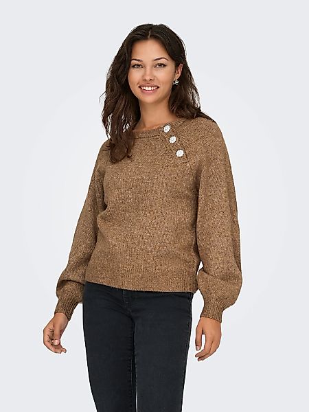 ONLY Strickpullover "ONLLAUREN LIFE LS O-NECK BUTTON KNT" günstig online kaufen