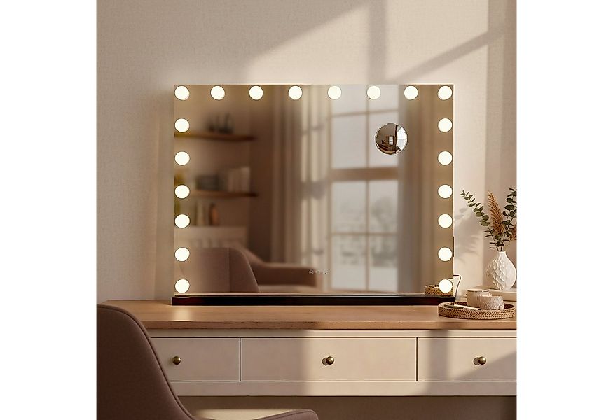 CLP Schminkspiegel Norlina, Vergrößerungsspiegel (10-fach), LED, USB-Ports günstig online kaufen