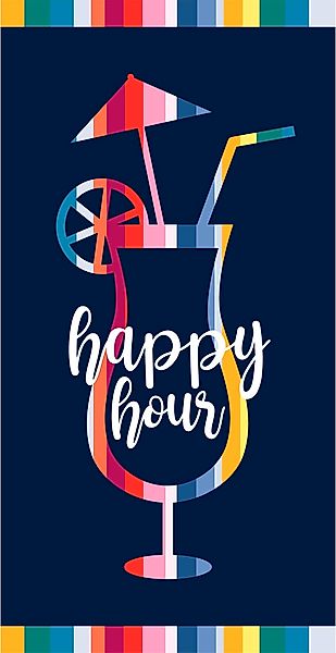 Egeria Strandtuch "HAPPY HOUR" 90x180 cm günstig online kaufen