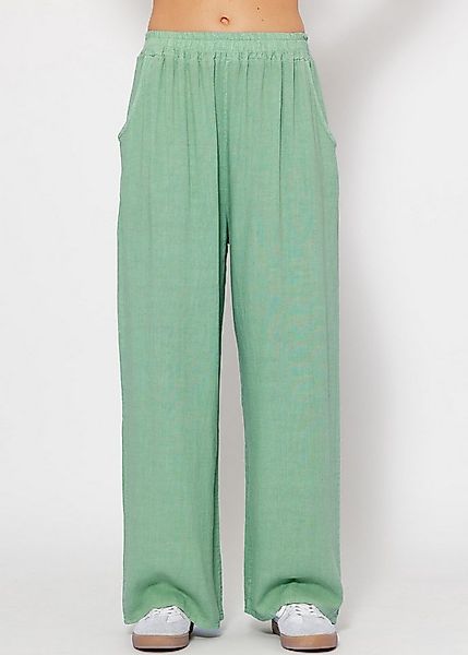SASSYCLASSY Leinenhose Lässige Viskose Leinen Mix Hose in weiter Passform günstig online kaufen