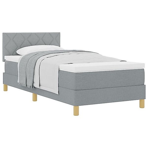 vidaXL Bett Boxspringbett mit Matratze Hellgrau 90x200 cm Stoff (1-tlg) günstig online kaufen