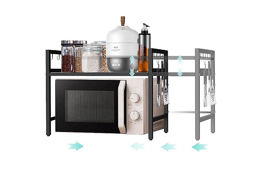 DanDiBo Küchenregal Verstellbares Mikrowellenregal 2 Stufig 40-64 cm Mikrow günstig online kaufen