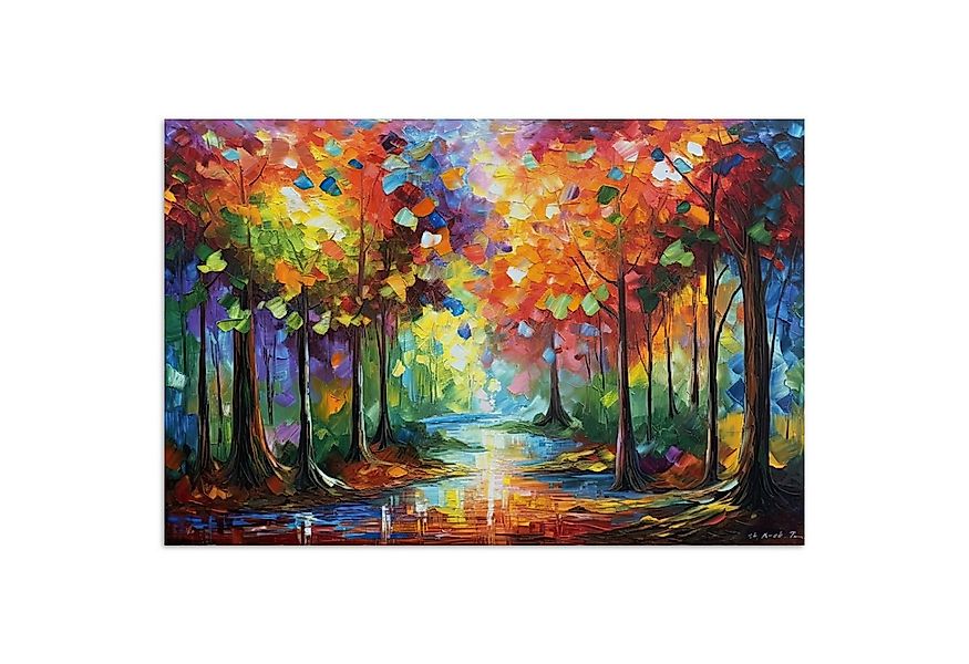 MuchoWow Poster Landschaft - Wald - Farben - Natur, (1 St), Poster ohne Rah günstig online kaufen