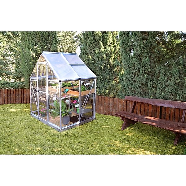 CANOPIA by PALRAM Gewächshaus Hybrid Silber 2,3 m² inkl. Fundamentrahmen günstig online kaufen