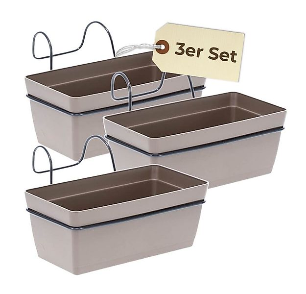 GarPet Blumenkasten Blumenkasten Balkon 3er Set Balkonkasten mit Halterung günstig online kaufen