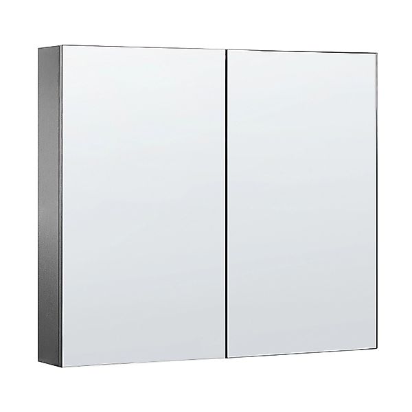 Beliani Bad-Spiegelschrank NAVARRA Schwarz Silber 14x80x70 günstig online kaufen