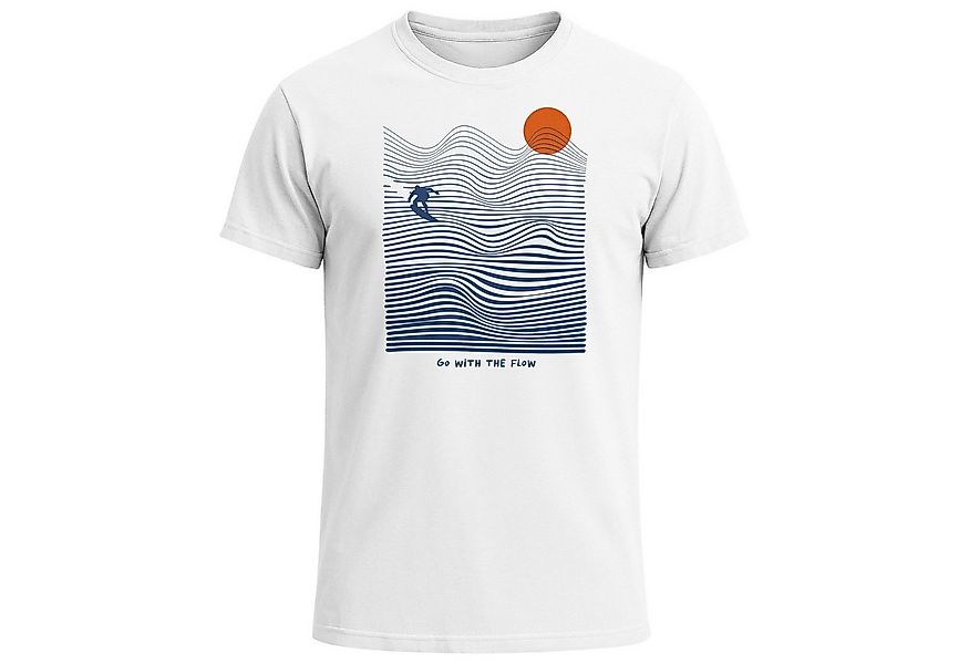 Neverless Print-Shirt Herren T-Shirt Surfshirt mit Wellenlinien, Sonne & Su günstig online kaufen
