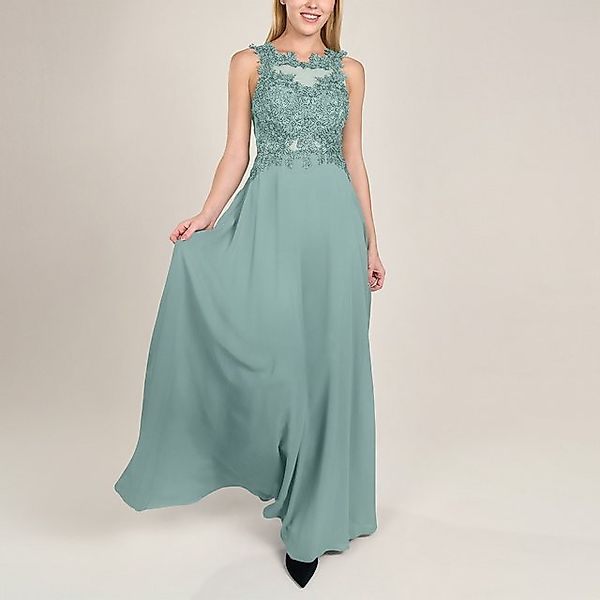 Apart Abendkleid im Materialmix aus bestickter Spitze und Chiffon günstig online kaufen