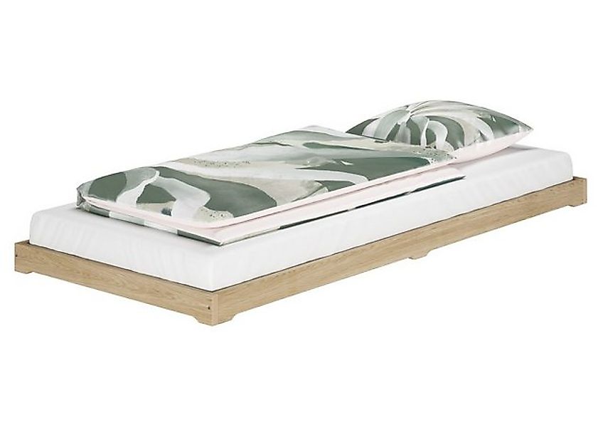 ERST-HOLZ Bett Flachbett Massivholz Niedrig Esche Geölt 90 x 200, Eschegeöl günstig online kaufen