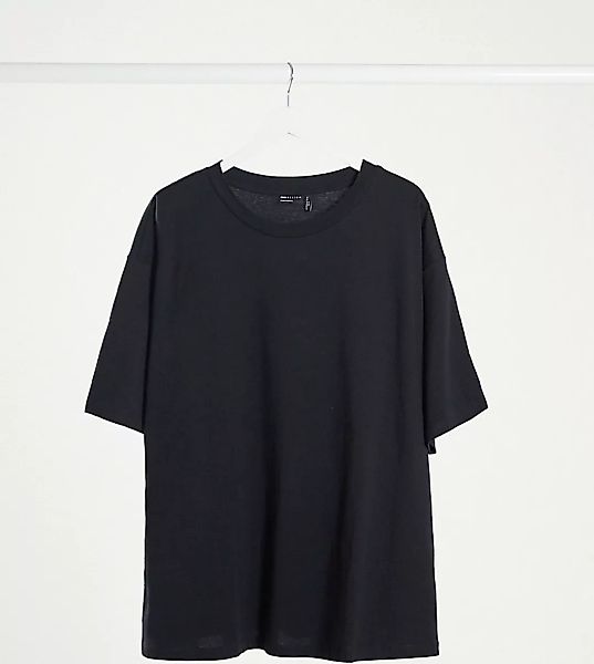 ASOS DESIGN Curve – Ultimate – Schwarzes Oversize-T-Shirt günstig online kaufen