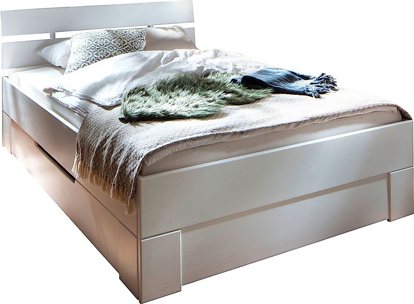 Home affaire Bettgestell Progress Massivholzbett in 5 Größen, weiß lackiert günstig online kaufen