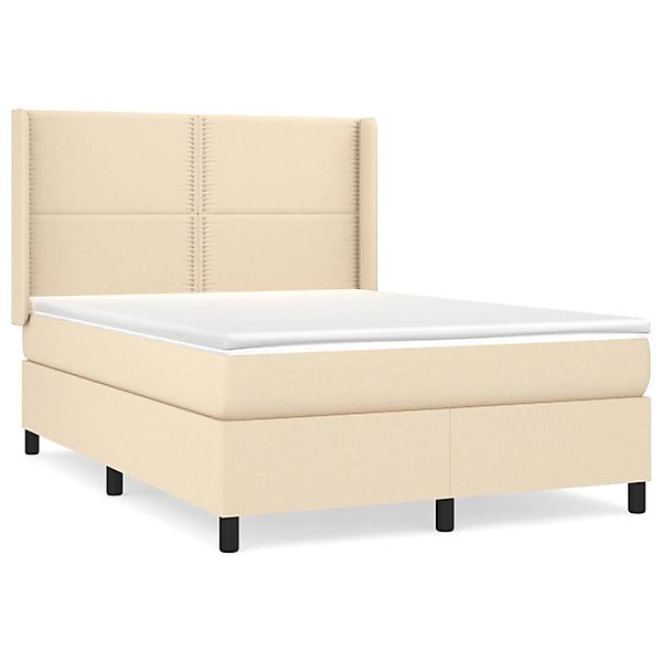 Vidaxl Boxspringbett Mit Matratze Creme 140x200 Cm Stoff günstig online kaufen