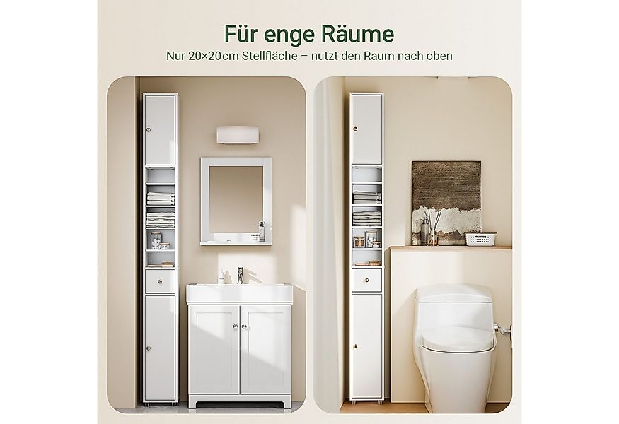 SoBuy Hochschrank BZR34, Badschrank schmal, Badezimmermöbel, Wasserabweisen günstig online kaufen